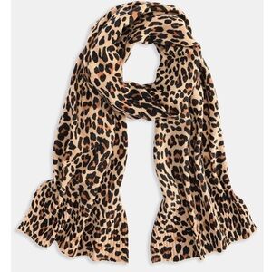 Charter Club Animal Print Scarf - Black and Tan